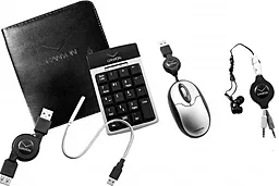 Мультимедийный набор для ноутбука Canyon CNP-NP3 цифровая клавиатура с USB hub, лампа, оптическая минимышь, стереогарнитура, USB удлинитель, чехол