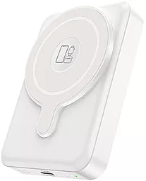Беспроводной (магнитный) повербанк Hoco Q11 Expressar 10000 mAh 3-in-1 MagSafe 20W White - фото Беспроводной (магнитный) повербанк Hoco Q11 Expressar 10000 mAh 3-in-1 MagSafe 20W White