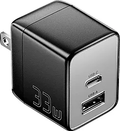 Мережевий зарядний пристрій Essager 33w Gan PD USB-C/USB-A ports charger black (ECT33W-LJB01-Z) - фото Мережевий зарядний пристрій Essager 33w Gan PD USB-C/USB-A ports charger black (ECT33W-LJB01-Z)
