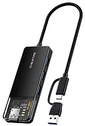 USB Type-C + USB-A хаб CABLETIME Toslink M/M cable 3 м black (CB03B)