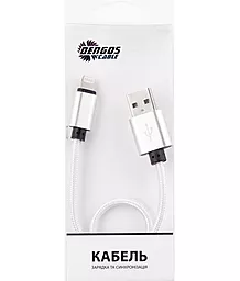 Кабель USB Dengos USB Lightning 0.25м Белый (NTK-L-SHRT-WHITE) - миниатюра 3