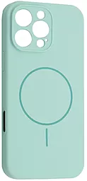 Чехол Silicone Case Full Camera Fine Ring MagSafe для Apple iPhone 16 Pro Light Cyan - фото Чехол Silicone Case Full Camera Fine Ring MagSafe для Apple iPhone 16 Pro Light Cyan