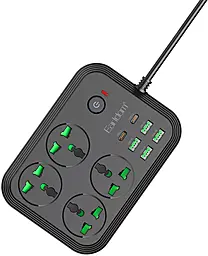 Мережевий фільтр (подовжувач) Earldom ES-SC25 3000w 2м 4 розетки 4xUSB-A/2xUSB-C з вимикачем білий - фото Мережевий фільтр (подовжувач) Earldom ES-SC25 3000w 2м 4 розетки 4xUSB-A/2xUSB-C з вимикачем білий