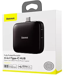 Мультипортовий Type-C хаб Baseus Fully Folded Portable HUB USB-C -> 4xUSB 2.0, 1xMicroUSB Dark grey - мініатюра 4
