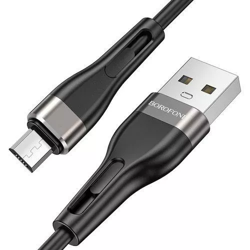 Кабель Borofone BX46 USB-A - micro USB 12w 2.4a 1м cable Black - фото 2