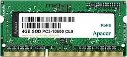 Оперативна пам'ять для ноутбука Apacer SoDIMM DDR3 4GB 1333 MHz (AP4GSTYB1K2)