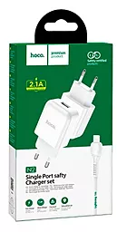 Сетевое зарядное устройство Hoco N2 2.1a home charger + Lightning cable white - миниатюра 4 Сетевое зарядное устройство Hoco N2 2.1a home charger + Lightning cable white - миниатюра 4