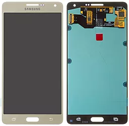 Дисплей Samsung Galaxy A7 A700 2015 с тачскрином, (OLED), Gold