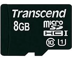 Карта памяти Transcend microSDHC 8GB Premium Class 10 UHS-1 U1 (TS8GUSDCU1)