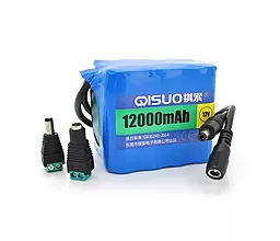 Аккумуляторная батарея QiSuo 12V 12A с элементами Li-ion 18650 DC5.5x2.1 (79x57x68mm) - фото Аккумуляторная батарея QiSuo 12V 12A с элементами Li-ion 18650 DC5.5x2.1 (79x57x68mm)