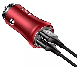 Автомобильное зарядное устройство Baseus Gentleman 24w 2xUSB-A ports car charger red (CCALL-GB09) - миниатюра 3 Автомобильное зарядное устройство Baseus Gentleman 24w 2xUSB-A ports car charger red (CCALL-GB09) - миниатюра 3