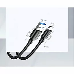 USB Кабель Ugreen US184 Nickel Plating 3A 0.5M USB3 Type-C Cable Black - мініатюра 2