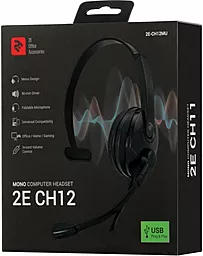 Навушники 2E CH12 Mono On-Ear USB Black (2E-CH12MU) - мініатюра 7