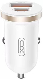 Автомобильное зарядное устройство XO CC56 30w PD USB-C/USB-A ports car charger white - фото Автомобильное зарядное устройство XO CC56 30w PD USB-C/USB-A ports car charger white