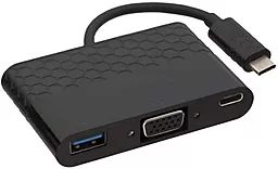 Kit USB Type-C to VGA/USB 3.0/Type-C Black (CVGAUSBADP)