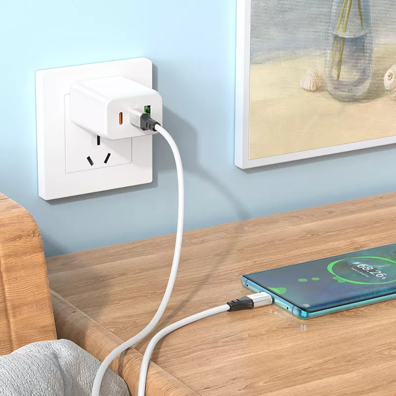 Кабель Hoco X86 Spear USB Type-C - Type-C 60w 3a 1м PD cable White - фото 4