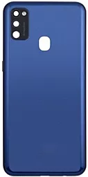 Задняя крышка корпуса Samsung Galaxy M21 M215 со стеклом камеры Midnight Blue - фото Задняя крышка корпуса Samsung Galaxy M21 M215 со стеклом камеры Midnight Blue