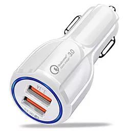 Автомобильное зарядное устройство с быстрой зарядкой XoKo 18w QC3.0 2xUSB-A ports car charger white (CQC-200-WH) - фото Автомобильное зарядное устройство с быстрой зарядкой XoKo 18w QC3.0 2xUSB-A ports car charger white (CQC-200-WH)