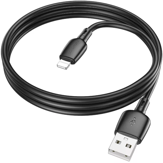 Кабель Borofone BX93 USB-A - Lightning 12w 2.4a 1м cable Black - фото 4