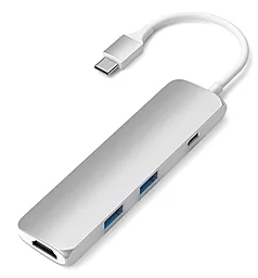 Мультипортовий Type-C хаб Satechi USB-C -> USB 3.0х2/HDMI/USB-C Silver (ST-CMAS) - мініатюра 3