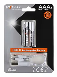 Аккумулятор PKCELL Rechargeable AAA / R03 600mAh NiMH 2шт (AAA-900 USB-C) - фото Аккумулятор PKCELL Rechargeable AAA / R03 600mAh NiMH 2шт (AAA-900 USB-C)