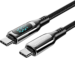 Кабель Vention Display Zinc Alloy USB Type-C - Type-C 100w 5a 1.2м PD cable Black (TAYBAV) - фото Кабель Vention Display Zinc Alloy USB Type-C - Type-C 100w 5a 1.2м PD cable Black (TAYBAV)