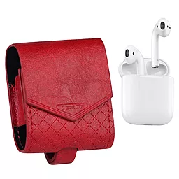 Кожаный чехол Baroque i-Smile для Apple Airpods IPH1436 Red (702343)