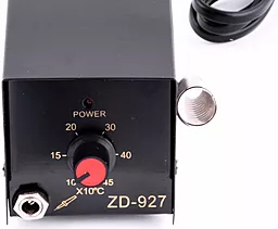 Паяльная станция одноканальная, контактная ZD ZD-927 (паяльник 8Вт, керамический нагреватель, жало D3-2) - миниатюра 2