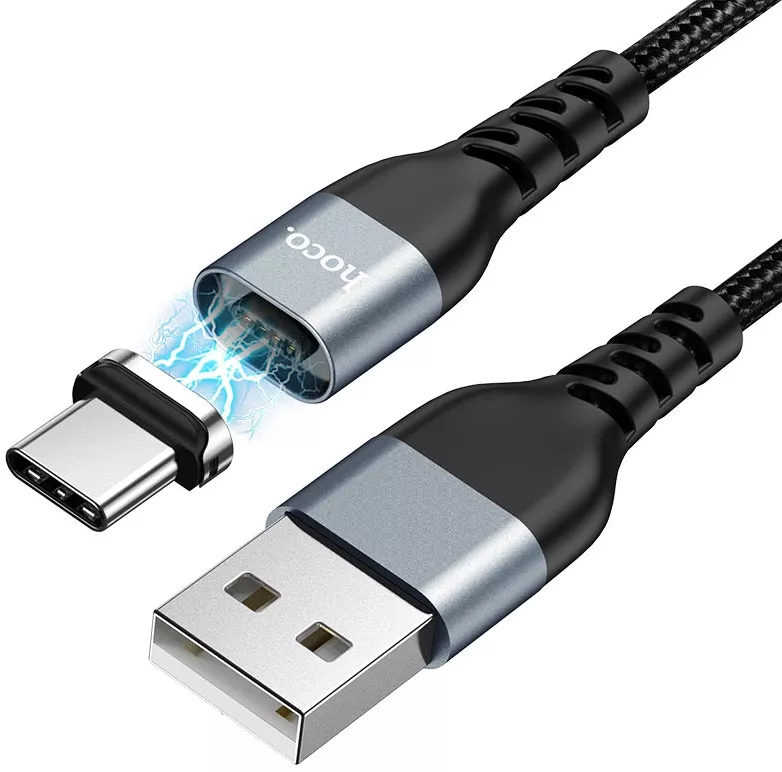 Кабель Hoco U96 Traveller Magnetic Charging Data USB-A - Type-C 15w 3a 1м cable Black - фото 2