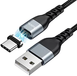 Кабель Hoco U96 Traveller Magnetic Charging Data USB-A - Type-C 15w 3a 1м cable Black - миниатюра 2 Кабель Hoco U96 Traveller Magnetic Charging Data USB-A - Type-C 15w 3a 1м cable Black - миниатюра 2