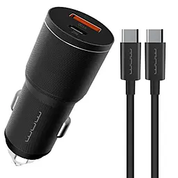 Автомобильное зарядное устройство WUW T76 38w PD USB-C/USB-A ports charger + USB-C to USB-C cable black - фото Автомобильное зарядное устройство WUW T76 38w PD USB-C/USB-A ports charger + USB-C to USB-C cable black