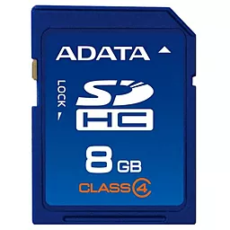 Карта памяти ADATA SDHC 8GB Class 4 (ASDH8GCL4-R) - фото Карта памяти ADATA SDHC 8GB Class 4 (ASDH8GCL4-R)