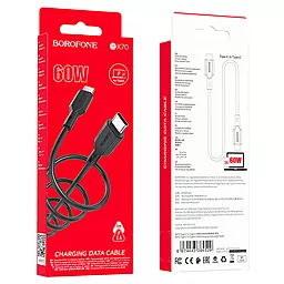 Кабель Borofone BX70 USB Type-C - Type-C 60w 3a 1м PD cable Black - мініатюра 4 Кабель Borofone BX70 USB Type-C - Type-C 60w 3a 1м PD cable Black - мініатюра 4