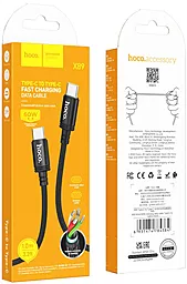 Кабель USB PD Hoco X89 Wind 60W USB Type-C - Type-C Cable Black - миниатюра 2