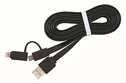 Кабель USB Cablexpert 2-in-1 USB Lightning/micro USB Cable Black (CC-USB2-AMLM2-1M)