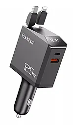 Автомобильное зарядное устройство Earldom ES-CC47 125w PD USB-C/USB-A ports car charger + USB-C to Lighting cable black - фото Автомобильное зарядное устройство Earldom ES-CC47 125w PD USB-C/USB-A ports car charger + USB-C to Lighting cable black