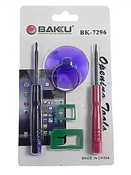 Набор отверток и инструмента Baku BK-7296 для iPhone (Отвертки +1.3 и звезда 0.8, Nano-sim адаптер, присоска)