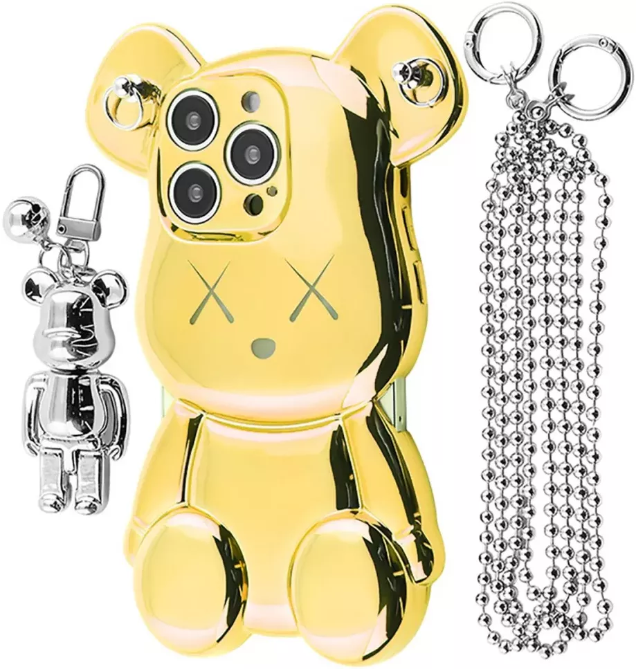 Чохол 1TOUCH Teddy Bear Case with Strap для Apple iPhone 13 Pro  Gold - фото 1