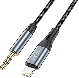 Аудіо кабель Hoco DUP03 Aux mini Jack 3.5 mm - Lightning M/M Cable 1 м black - мініатюра 2