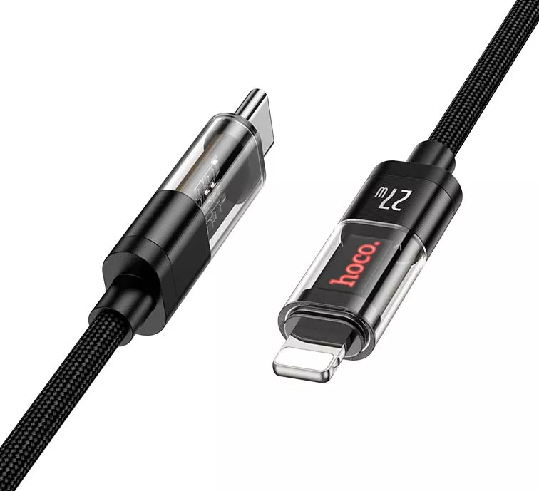 Кабель Hoco U116 USB Type-C - Lightning 27w 3a 1.2м PD сable Black - фото 4