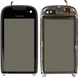Сенсор (тачскрин) Nokia 701 with frame Black