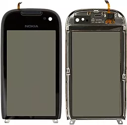 Сенсор (тачскрін) Nokia 701 with frame Black - фото Сенсор (тачскрін) Nokia 701 with frame Black