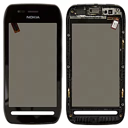 Сенсор (тачскрин) Nokia 603 with frame Black