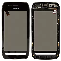 Сенсор (тачскрин) Nokia 603 with frame Black - фото Сенсор (тачскрин) Nokia 603 with frame Black