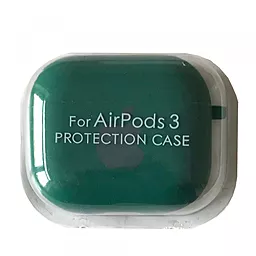 Силиконовый чехол NICHOSI для AirPods 3 microfiber with logo Dark green
