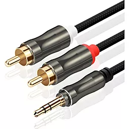 Аудіо кабель VEGGIEG AR2-5 DC3.5 AUX mimi Jack 3.5 мм - 2xRCA M/M 5м Cable black (YT-AR2-5)