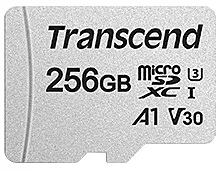 Карта пам'яті Transcend microSDXC 256GB 300S Class 10 UHS-I U3 V30 A1 + SD-адаптер (TS256GUSD300S-A) - мініатюра 2