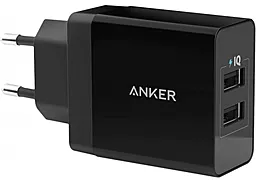 Мережевий зарядний пристрій Anker POWERPORT2 24W/4.8A V3 Black