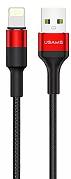 Кабель Usams U5 Braided USB-A - Lightning 12w 2.4a 1.2м cable Red (US-SJ220)