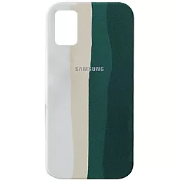 Чехол Epik Silicone Cover Full Rainbow для Samsung Galaxy A31 Белый / Зеленый